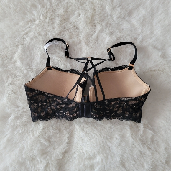 🌸AERIE REAL POWER BALCONETTE LIGHTLY LINED LACE BRA SIZE 32D - Picture 7 of 9